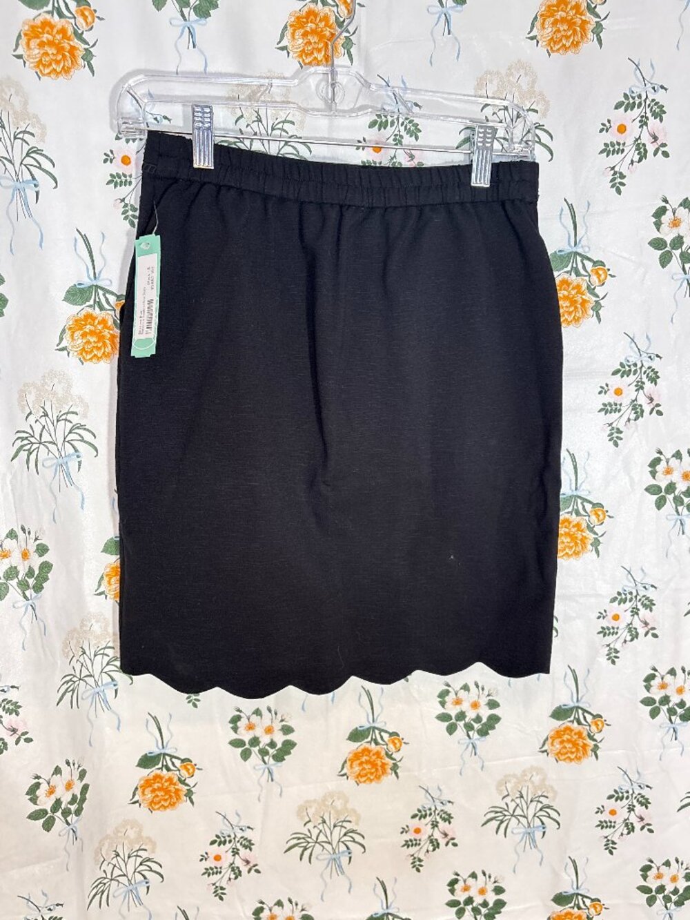 NWT Skies are Blue | Black Scallop Hem Pull-On Skirt | Size Small